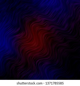 Dark Blue, Red vector template with curved lines. Illustration in abstract style with gradient curved.  Pattern for websites, landing pages.