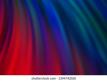 Dark Blue, Red vector template with bent ribbons. Colorful abstract illustration with gradient lines. The template for cell phone backgrounds.