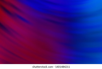 Dark Blue, Red vector template with bent lines. A shining illustration, which consists of curved lines. Colorful wave pattern for your design.