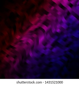 Dark Blue, Red vector template with wry lines. Illustration in abstract style with gradient curved.  Best design for your ad, poster, banner.