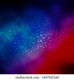 Dark Blue, Red vector template with neon stars. Colorful illustration with abstract gradient stars. Pattern for websites, landing pages.