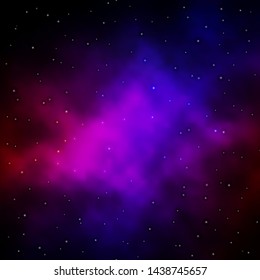 Dark Blue, Red vector template with neon stars. Blur decorative design in simple style with stars. Best design for your ad, poster, banner.