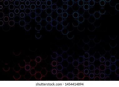 Dark Blue, Red vector template with circles. Blurred bubbles on abstract background with colorful gradient. Pattern of water, rain drops.