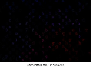 Dark Blue, Red vector template with isolated letters. Colored alphabet signs with gradient on white background. The pattern can be used for ad, booklets, leaflets of education.