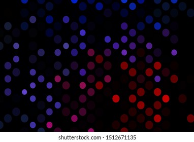 Dark Blue, Red vector template with circles. Glitter abstract illustration with blurred drops of rain. Design for business adverts.