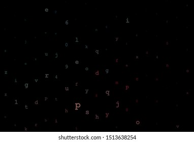 Dark Blue, Red vector template with isolated letters. Colored alphabet signs with gradient on white background. Pattern for ads, poster, banner of books.
