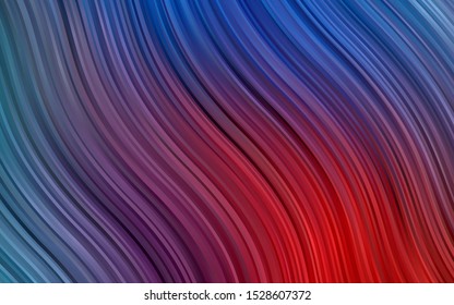 Dark Blue, Red vector template with bent ribbons. Modern gradient abstract illustration with bandy lines. Marble design for your web site.