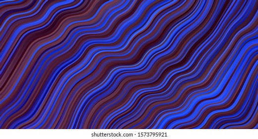 Dark Blue, Red vector template with curves. Abstract gradient illustration with wry lines. Pattern for websites, landing pages.