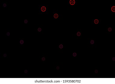 Dark Blue, Red vector template with esoteric signs. Illustration with magical signs of spiritual power. Design for magic, spiritual events.