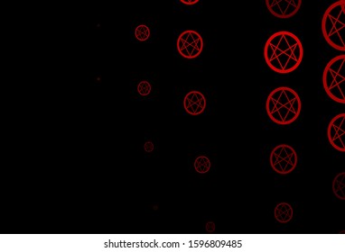 Dark Blue, Red vector template with esoteric signs. Colorful mystic symbols with a gradient in ancient style. Design for magic, spiritual events.