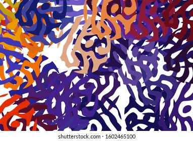 Dark Blue, Red vector template with chaotic shapes. Colorful chaotic forms with gradient in modern style. Background for a cell phone.