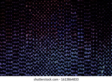 Dark Blue, Red vector template with isolated letters. Shining illustration with ABC symbols on abstract template. Pattern for booklets, leaflets of education.