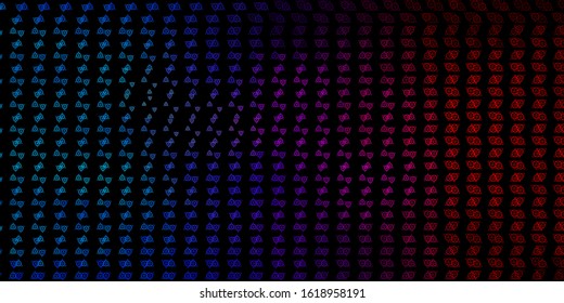 Dark Blue, Red vector template with esoteric signs. Abstract illustration with gothic gradient shapes. Best design halloween events.