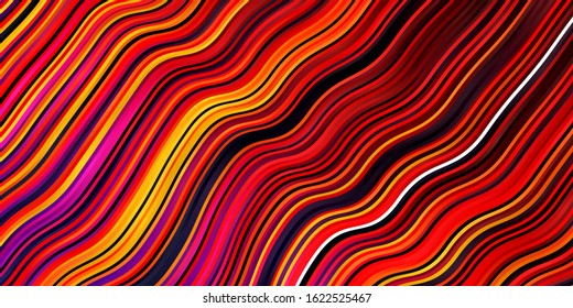 Dark Blue, Red vector template with wry lines. Colorful abstract illustration with gradient curves. Pattern for websites, landing pages.