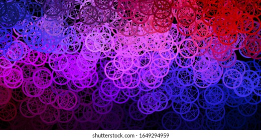 Dark Blue, Red vector template with esoteric signs. Retro design in abstract style with witchcraft forms. Simple design for occult depiction.