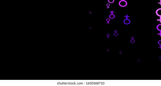 Dark Blue, Red vector template with   woman signs. Colorful illustration with gradient feminism shapes. Best design to show the power of women.