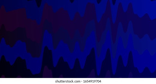 Dark Blue, Red vector template with curved lines. Abstract illustration with bandy gradient lines. Best design for your ad, poster, banner.