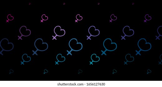 Dark Blue, Red vector template with businesswoman signs. Illustration with signs of women's strength and power. Background for International Women’s Day.