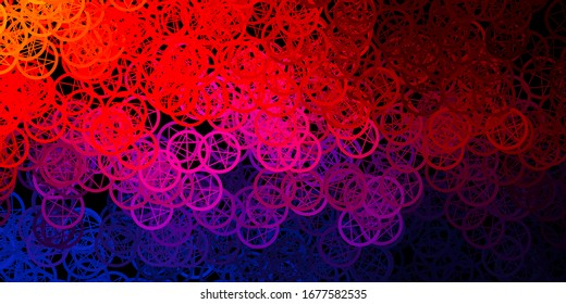 Dark Blue, Red vector template with esoteric signs. Retro design in abstract style with witchcraft forms. Simple design for occult depiction.