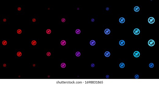 Dark Blue, Red vector template with flu signs. Smart illustration with covid signs in decorative style. Best design for quarantine events.