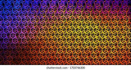 Dark Blue, Red vector template with esoteric signs. Illustration with magical signs of spiritual power. Simple base for your occult design.