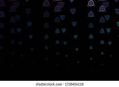 Dark Blue, Red vector template with esoteric signs. Illustration with magical signs of spiritual power. Design for magic, spiritual events.