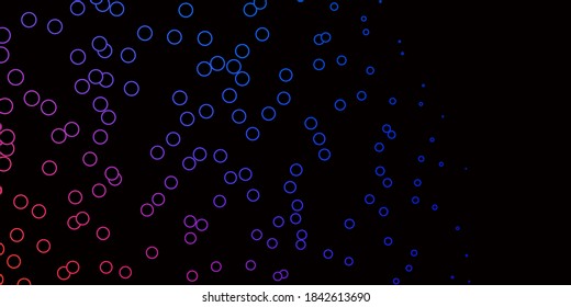 Dark Blue, Red vector template with circles. Illustration with set of shining colorful abstract spheres. Pattern for websites, landing pages.