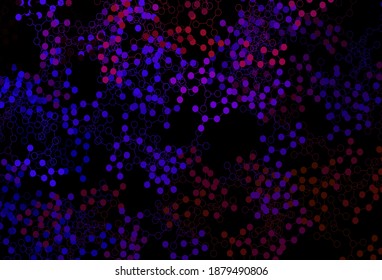 Dark Blue, Red vector template with artificial intelligence structure. Shining colorful illustration with real structure of AI. Pattern for science, futuristic designs.