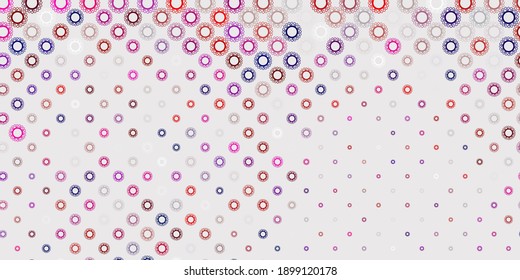 Dark blue, red vector template with flu signs. Abstract illustration with biological gradient shapes. Simple design against epidemic information.