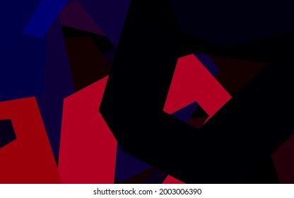 Dark Blue, Red vector template in hexagonal style. Colorful hexagons on blur backdrop. Design for website posters, banners.