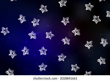 Dark Blue, Red vector template with sky stars. Glitter abstract illustration with colored stars. Smart design for your business advert.