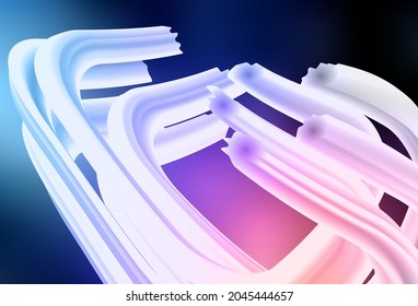 Dark Blue, Red vector template with curved lines. Modern gradient abstract illustration with bandy lines. A new texture for your  ad, booklets, leaflets.