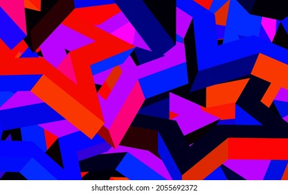 Dark Blue, Red vector template with sky stars. Stars on blurred abstract background with gradient. Pattern for futuristic ad, booklets.