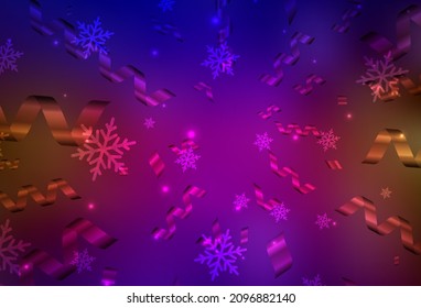 Dark Blue, Red vector template in carnival style. Abstract gradient illustration with colorful Christmas things. Pattern for school, grammar websites.