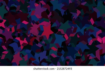 Dark Blue, Red vector template with sky stars. Stars on blurred abstract background with gradient. Pattern for astrology websites.