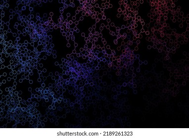 Dark Blue, Red vector template with artificial intelligence structure. Colored AI structure with gradient lines and dots. Pattern for  poster, banner of technology.
