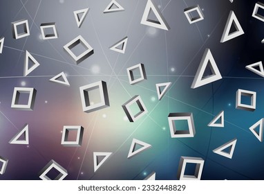Dark Blue, Red vector template with rhombus. Abstract gradient illustration with rectangles. The template can be used as a background.