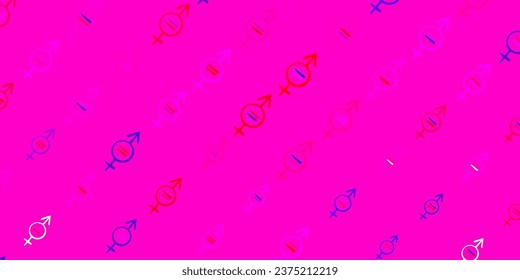 Dark Blue, Red vector template with businesswoman signs. Colorful feminism symbols with a gradient in modern style. Elegant design for wallpapers.