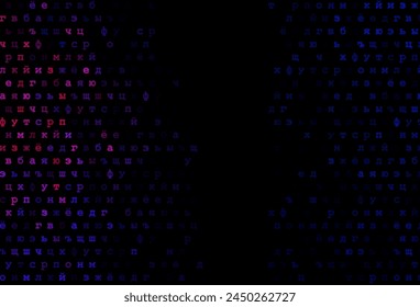 Dunkelblaue, rote Vektorgrafik Vorlage mit isolierten Buchstaben. Leuchtende bunte Illustration mit isolierten Buchstaben. Das Muster kann für Werbung, Broschüren, Informationsblätter verwendet werden.