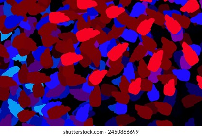 Dunkelblau, Rote Vektorgrafik Vorlage mit chaotischen Formen. Moderne abstrakte Illustration mit bunten Zufallsformen. Hintergrund für ein Handy.