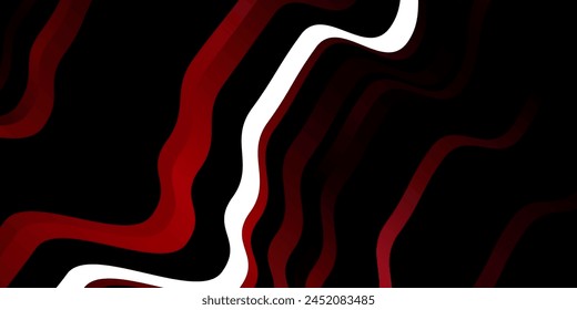 Azul oscuro, Plantilla de Vector rojo con líneas curvas. Ilustración colorida en estilo abstracto con líneas dobladas. Diseño para su promoción de negocio.