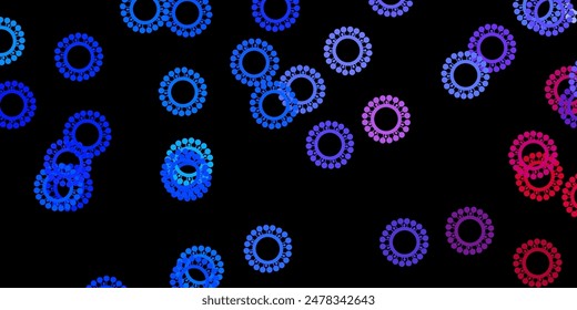 Dark blue, red vector template with flu signs. Colorful  gradient illness symbols in simple abstract style. Simple drawing against danger fever.