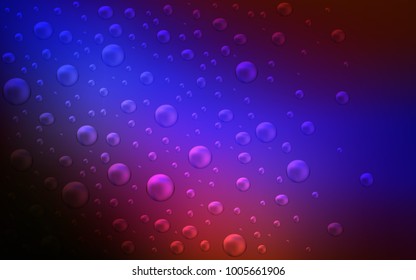 Dark Blue, Red vector texture with disks. Glitter abstract illustration with blurred drops of rain. Completely new template for your brand book.