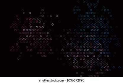 Dark Blue, Red vector  texture with disks. Illustration with set of shining colorful abstract circles. Completely new template for your brand book.
