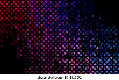 Dark Blue, Red vector  texture with disks. Blurred bubbles on abstract background with colorful gradient. Pattern can be used as texture of water, rain drops.