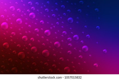 Dark Blue, Red vector texture with disks. Abstract illustration with colored bubbles in nature style. Pattern can be used as texture of water, rain drops.