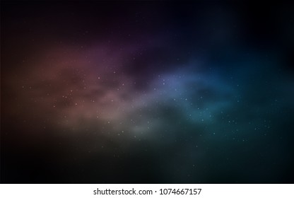 Dark Blue, Red vector texture with milky way stars. Space stars on blurred abstract background with gradient. Pattern for astrology websites.
