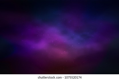 Dark Blue, Red vector texture with milky way stars. Shining colored illustration with bright astronomical stars. Smart design for your business advert.