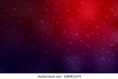 Dark Blue, Red vector texture with disks. Glitter abstract illustration with blurred drops of rain. Pattern can be used as texture of water, rain drops.