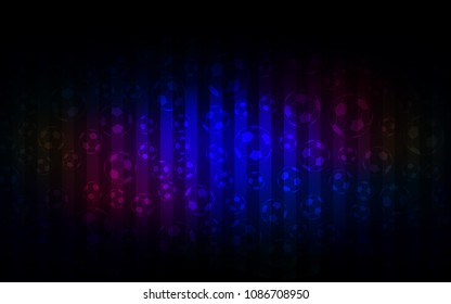 Dark Blue, Red vector texture with soccer balls. Glitteral colorful illustration with abstract soccer balls. Pattern for ads of football championship 2018.